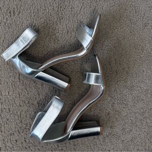 Silver party heels